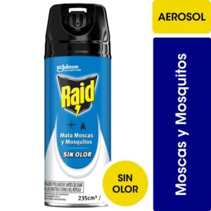 Insecticida Raid mata mosquitos y moscas sin olor 235 cc