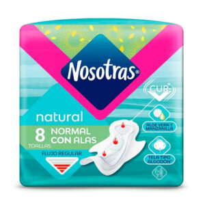 Toalla higiénica normal con alas tela suave