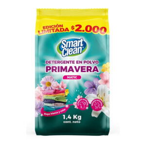 Detergente en polvo Smart Clean matic primavera 1.4 Kg